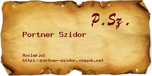 Portner Szidor névjegykártya